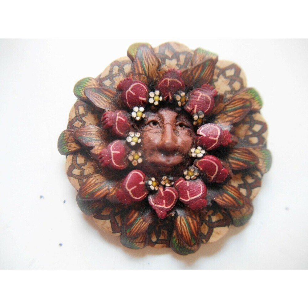Marie Segal Polymer Clay Brooch. Original Polymer Clay Artist and Author